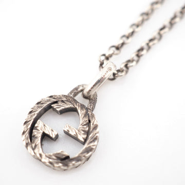 GUCCI Arabesque Interlocking G Necklace Silver Women's