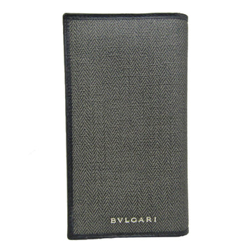 BVLGARI Weekend 32582 Men,Women PVC,Leather Long Wallet [bi-fold] Black,Gray Brown