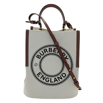 BURBERRY Bag Women's Brand Handbag Shoulder 2way Canvas Leather Small Logo Graphic Peggy Ivory Brown Black Crossbody