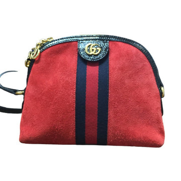 GUCCI Offdia Sherry Suede Shoulder Bag 499621 Women's Red ITKQC4S94B4T