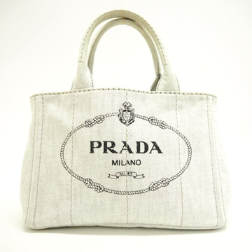 PRADA/ 1BG439 Canapa 2WAY Shoulder Bag Handbag Gray Ladies