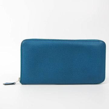 HERMES Asap Long Unisex Epsom Leather Long Wallet [bi-fold] Dark Blue