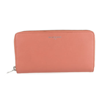 BALENCIAGA essential long wallet 519641 leather salmon pink round zipper