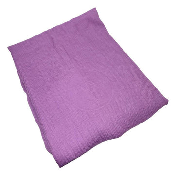 HERMES large size stole 210cm purple logo cashmere silk apparel pink
