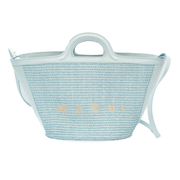 MARNI TROPICALIA Basket Bag BMMP0068Q0 Women's Leather,Polyamide Handbag,Shoulder Bag Light Blue