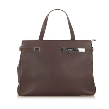 Salvatore Ferragamo AQ-21 9245 Brown Leather Handbag Ladies