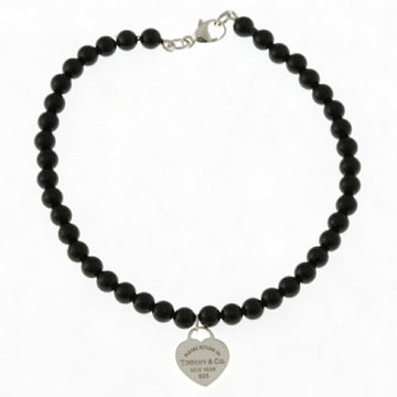 TIFFANY&Co. Return to Heart Bracelet Silver 925 Onyx Women's