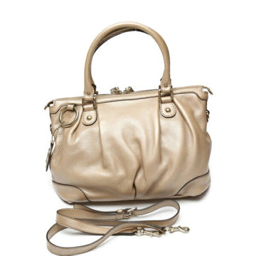 GUCCI 2WAY bag WG leather with shoulder strap diagonal 247902  smoky pink handbag