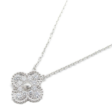 VAN CLEEF & ARPELS Vintage Alhambra Pendant Necklace Clear K18WG[WhiteGold] Clear