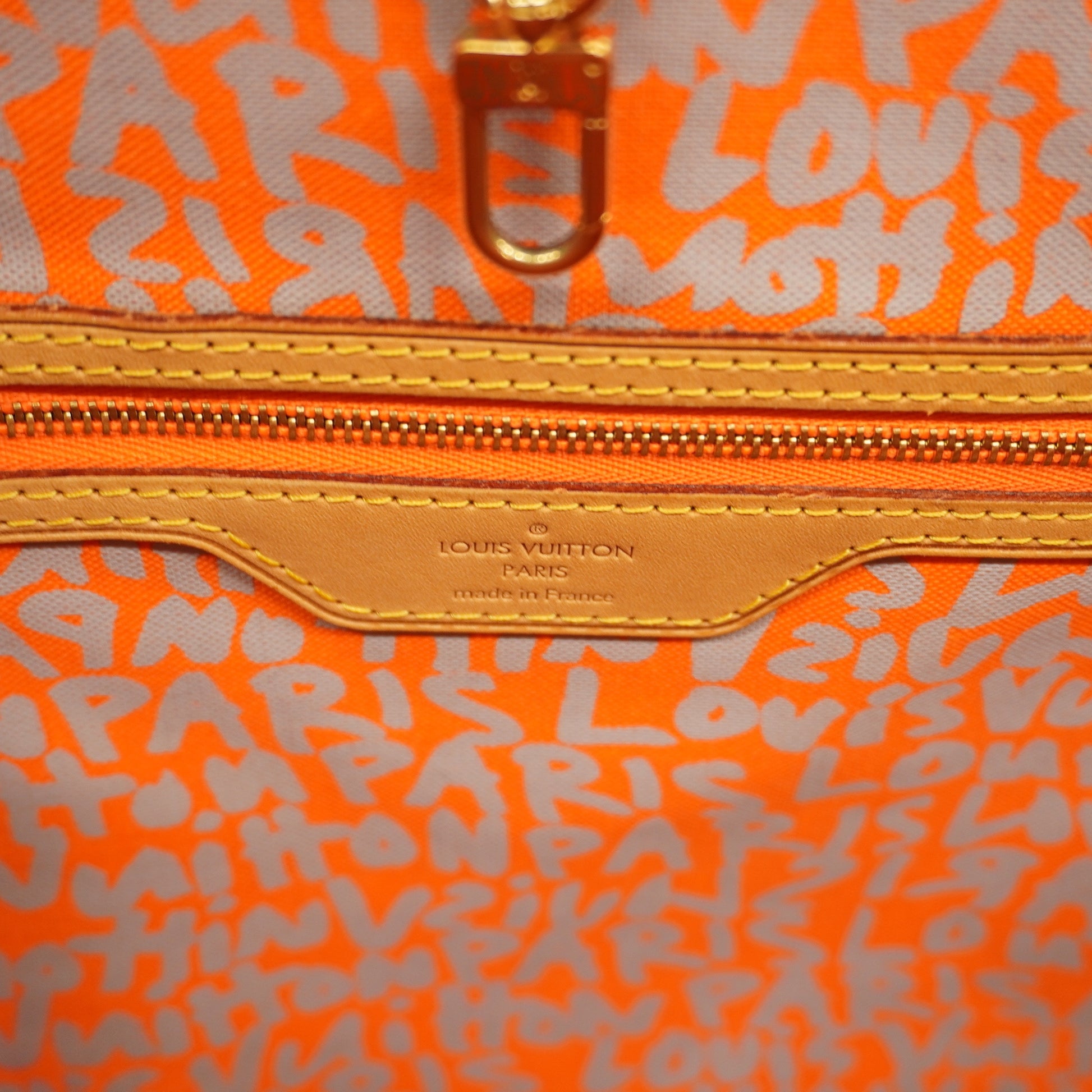 Louis Vuitton LOUIS VUITTON Monogram Graffiti Neverfull GM Tote Bag Orange  M93702 Gold Hardware
