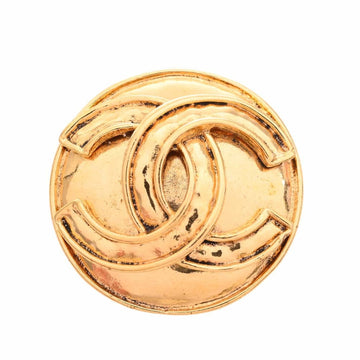 CHANEL Coco Mark Round Brooch Gold Ladies