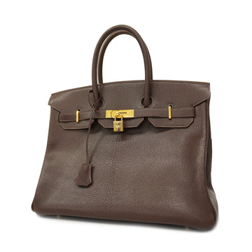 HERMESAuth  Birkin 35 C Stamp Women's Chevre Coromandel Leather Handbag