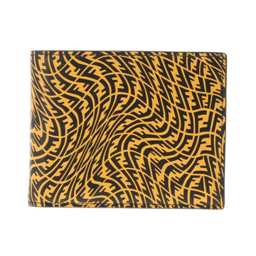 FENDI Yellow 7M0001 Unisex Leather Bifold Wallet