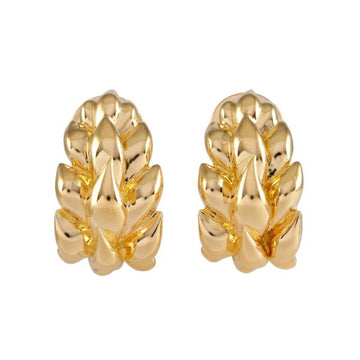CHANEL Leaf K18YG yellow gold earrings