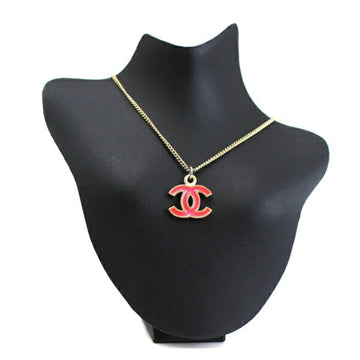 Chanel Necklace Coco Mark Gold Color x Pink 04A CHANEL Ladies
