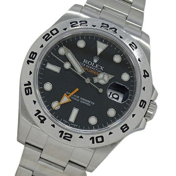 ROLEX 216570 Explorer II Random Number Watch Men's Date Automatic Winding AT Stainless Steel SS Silver Black Polished