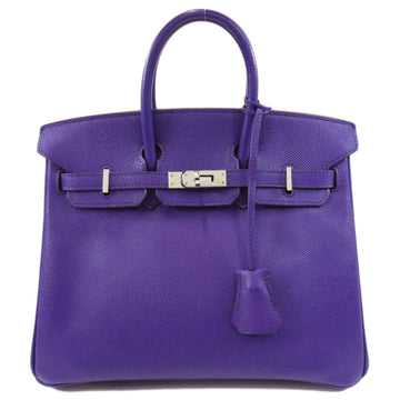 HERMES Birkin 25 Purple Handbag Epson Ladies