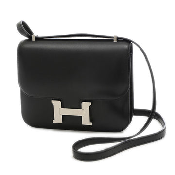 Hermes Constance 3 Mini 18 Shoulder Bag Vau Monche Black Silver Hardware U Engraved
