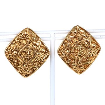 CHANEL here mark earrings vintage gold plated ladies