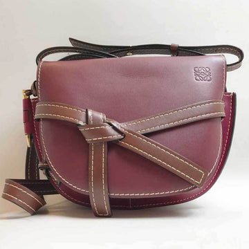 LOEWE Shoulder Bag Gate Dual Leather Bordeaux