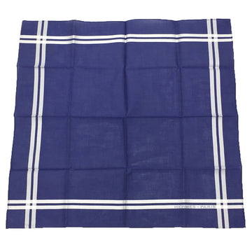 HERMES Handkerchief Bandana MOUCHOIR PARIS 068500G 12 100% Cotton MARINE Navy Pocket Square Neckerchief  aq9407