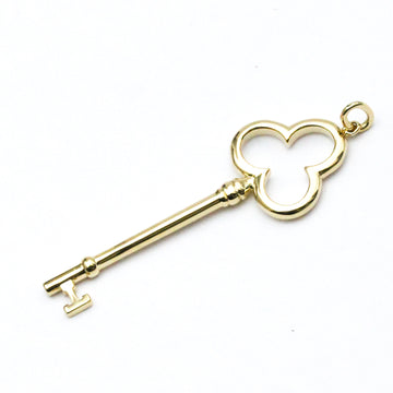 TIFFANY Trefoil Key Charm Yellow Gold [18K] No Stone Men,Women Fashion Pendant Necklace [Gold]