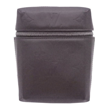 Louis Vuitton Pochette Pouch Monogram Glace Ray Dark Brown Leather Bum Bag M46550