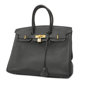 Hermes Birkin Birkin 35 G Stamp Women's Togo Leather Handbag Black