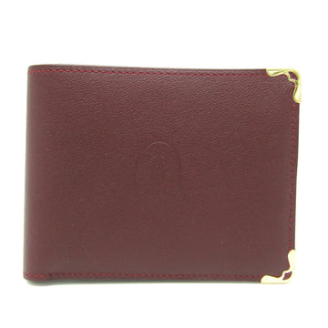 CARTIER Must CRL3001368 Men's Calfskin Wallet [bi-fold] Bordeaux