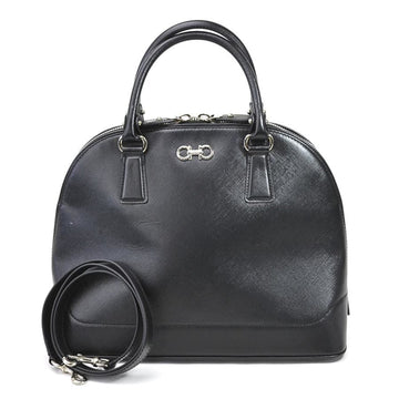 Salvatore Ferragamo Handbag Shoulder Bag Gancini Leather Black Ladies