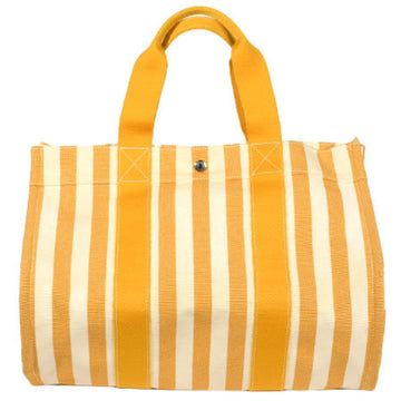 Hermes Cannes MM handbag Toile H canvas white ?? orange