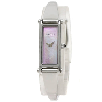 GUCCI 1500L Bangle Square Face Watch Stainless Steel SS Ladies