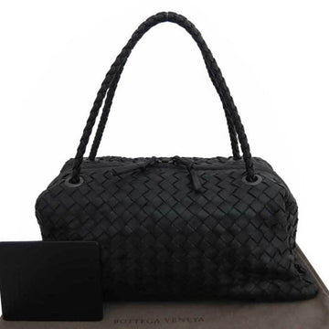 BOTTEGA VENETA Bag Intrecciato Black Leather Handbag Ladies 124869