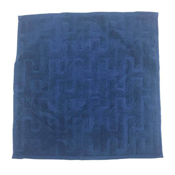 HERMES Carre Towel Stairs Hand Handkerchief 100% Cotton Navy Blue H Unisex