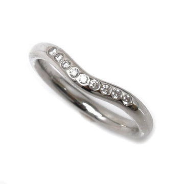 TIFFANY&Co.  Pt950 Platinum Curved Band Diamond Ring 60016941 3.5g Women's