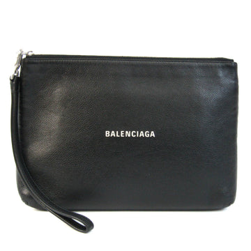 BALENCIAGA 593815 Women,Men Leather Clutch Bag,Pouch Black,White
