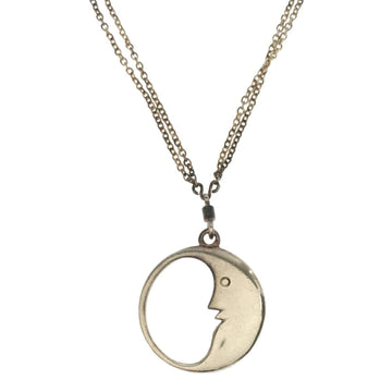 TIFFANY&Co.  moon face double chain necklace sterling silver ladies unisex accessories miscellaneous goods SILVER 925 SV925