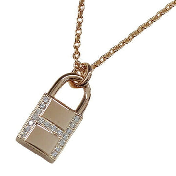 Hermes Necklace Ladies Diamond 750PG Amulet Cadena D0.09 H121332B 00 Polished