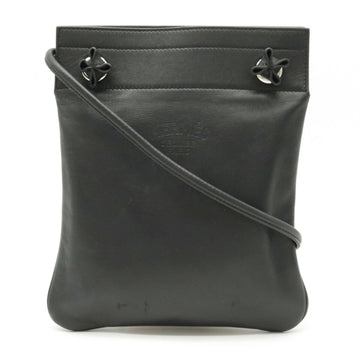 Hermes Sac Aline Mini Shoulder Bag Pochette Vaux Swift Leather Black D Engraved