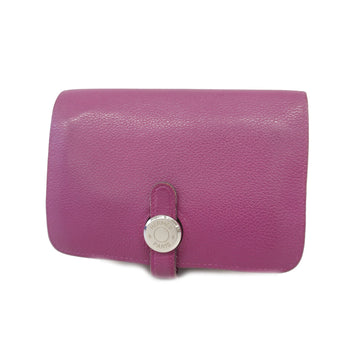 Hermes Bi-Fold Wallet Dogon Compact C Engraved Women's Swift Leather Wallet