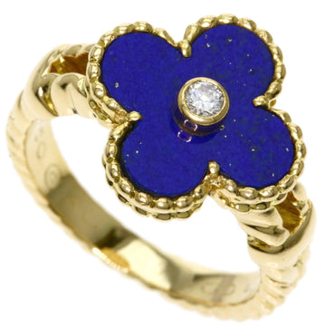 Van Cleef & Arpels Lapis Lazuli Diamond Rings K18 Yellow Gold Women's
