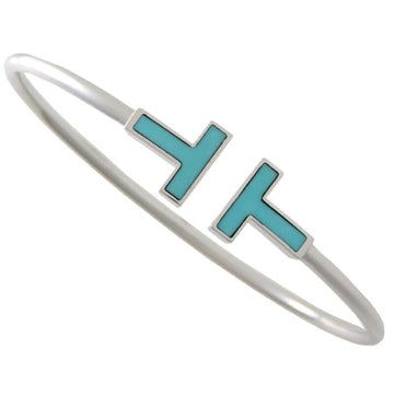 TIFFANY T Wire Turquoise Women's and Men's Bracelet 750 White Gold Blue