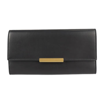 BOTTEGA VENETA trifold wallet 578751 calf leather black gold hardware long continental