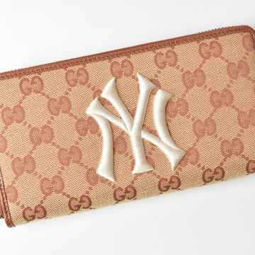 GUCCI Wallet  Long New York Yankees Collaboration GG Brick Red Beige 547791