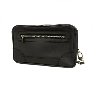Louis Vuitton N60255 Alpha Triple Pouch Bag Second Damier Graphite Leather  Black