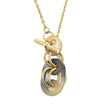 HERMES eurydice necklace buffalo horn metal gold