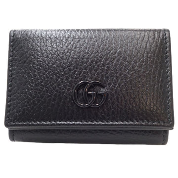 GUCCI Double G Wallet 735212 Trifold Leather Black 083672