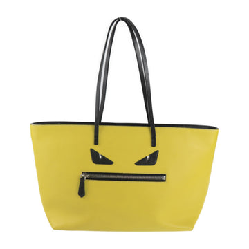 FENDI Roll Bag Bugs Monster Tote 8BH185 Leather Yellow Shoulder