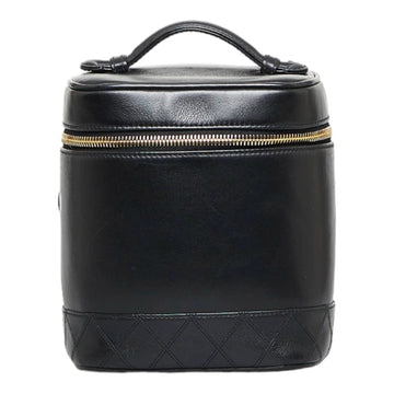 CHANEL Cocomark Bicolore Vanity Bag Black Leather Ladies