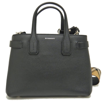 BURBERRY SMALL BANNER 4076748 Handbag Leather Black Ladies